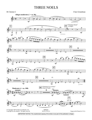 Three Noels - Bb Clarinet 2