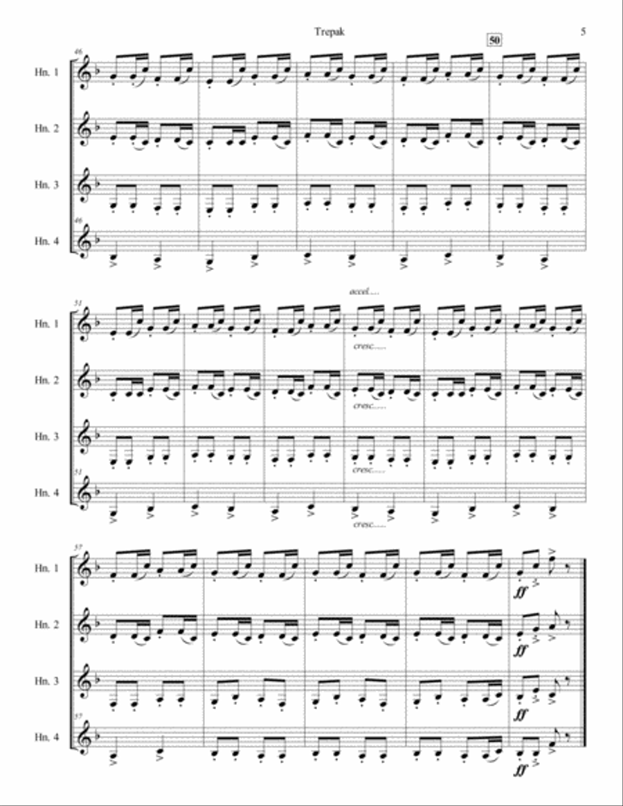 Trepak from The Nutcracker Suite for French Horn Quartet French Horn Quartet scores gallery preview page 5