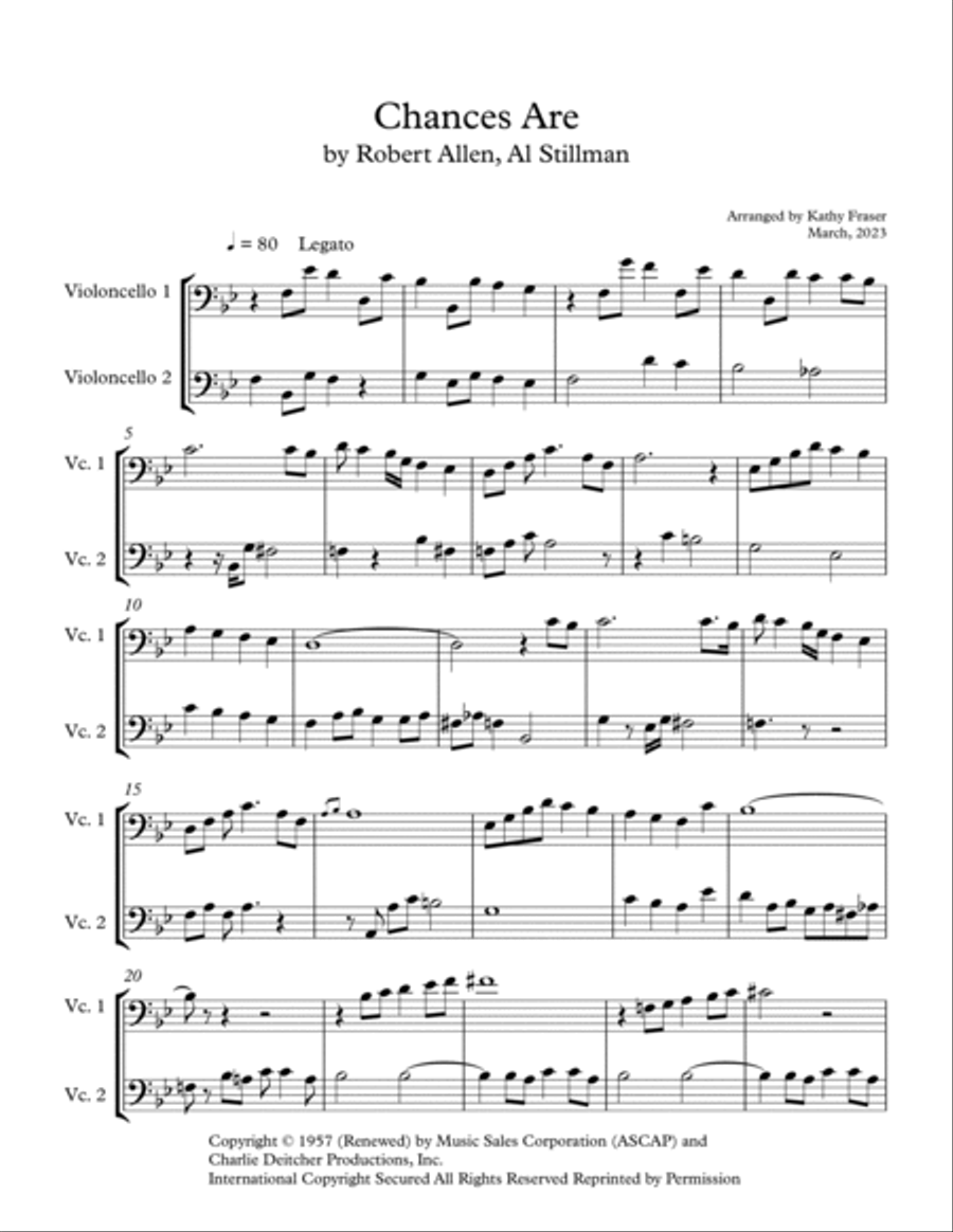 Chances Are String Duet scores gallery preview page 5