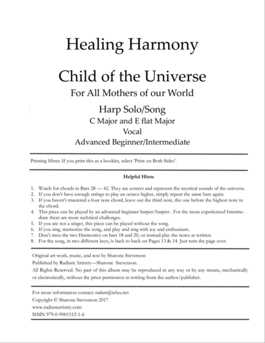Child of the Universe Child of the Universe Celtic Harp scores gallery preview page 2