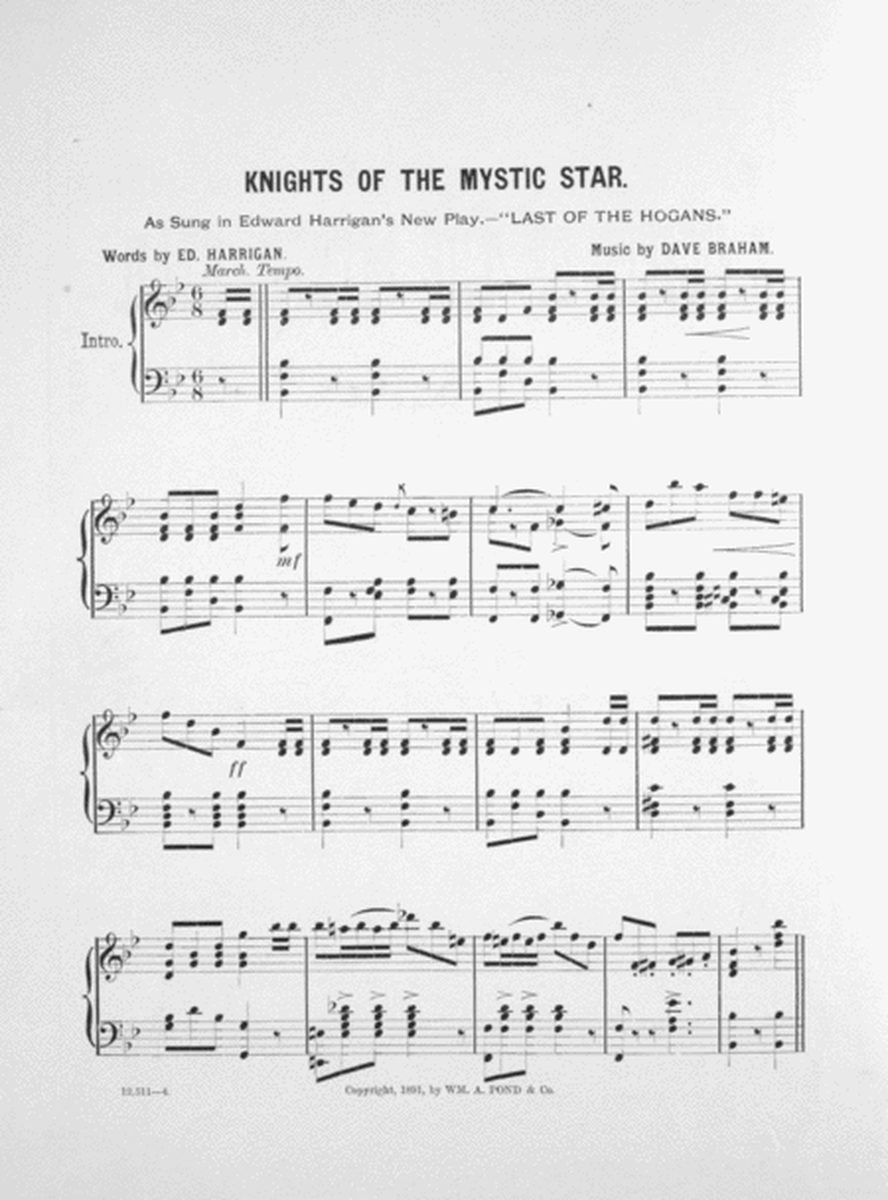 Knights of the Mystic Star. Song