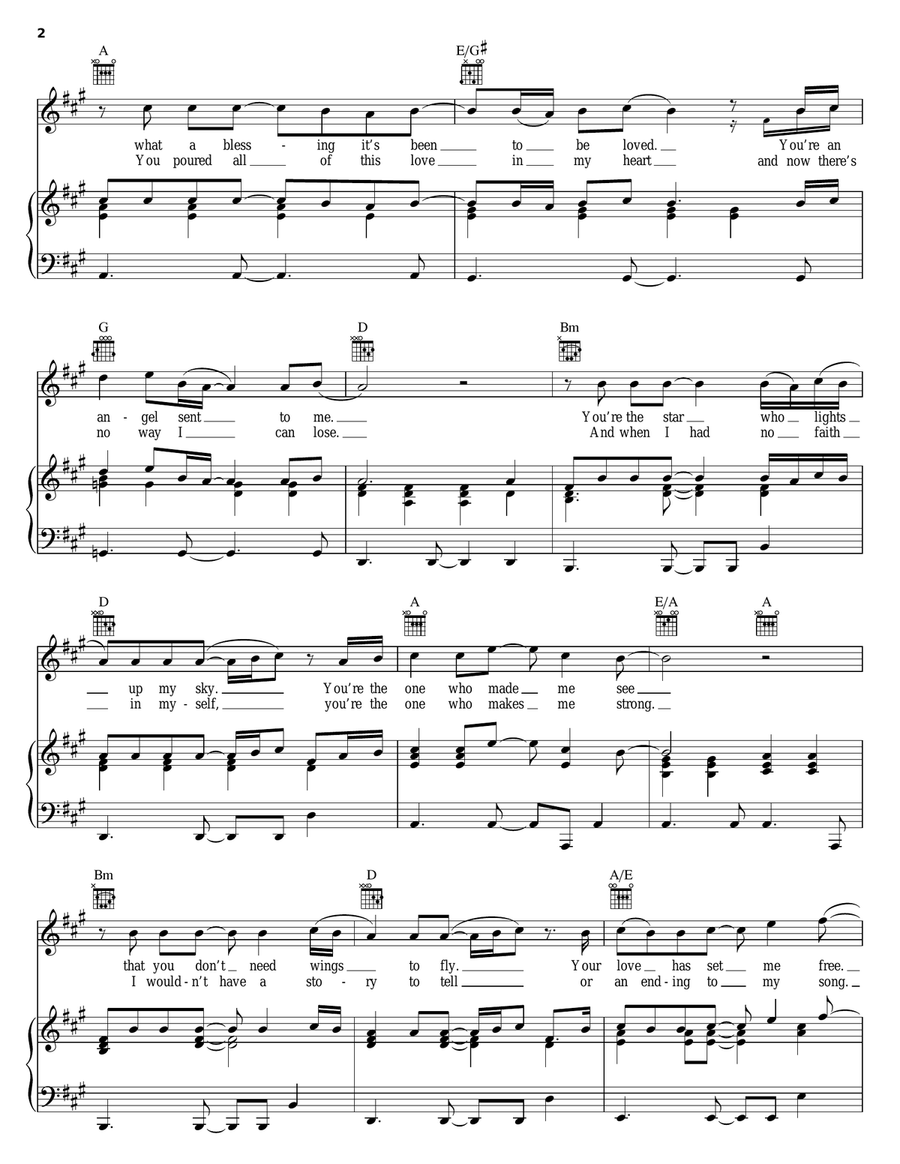 You Are The One You Are The One Piano, Vocal, Guitar scores gallery preview page 2