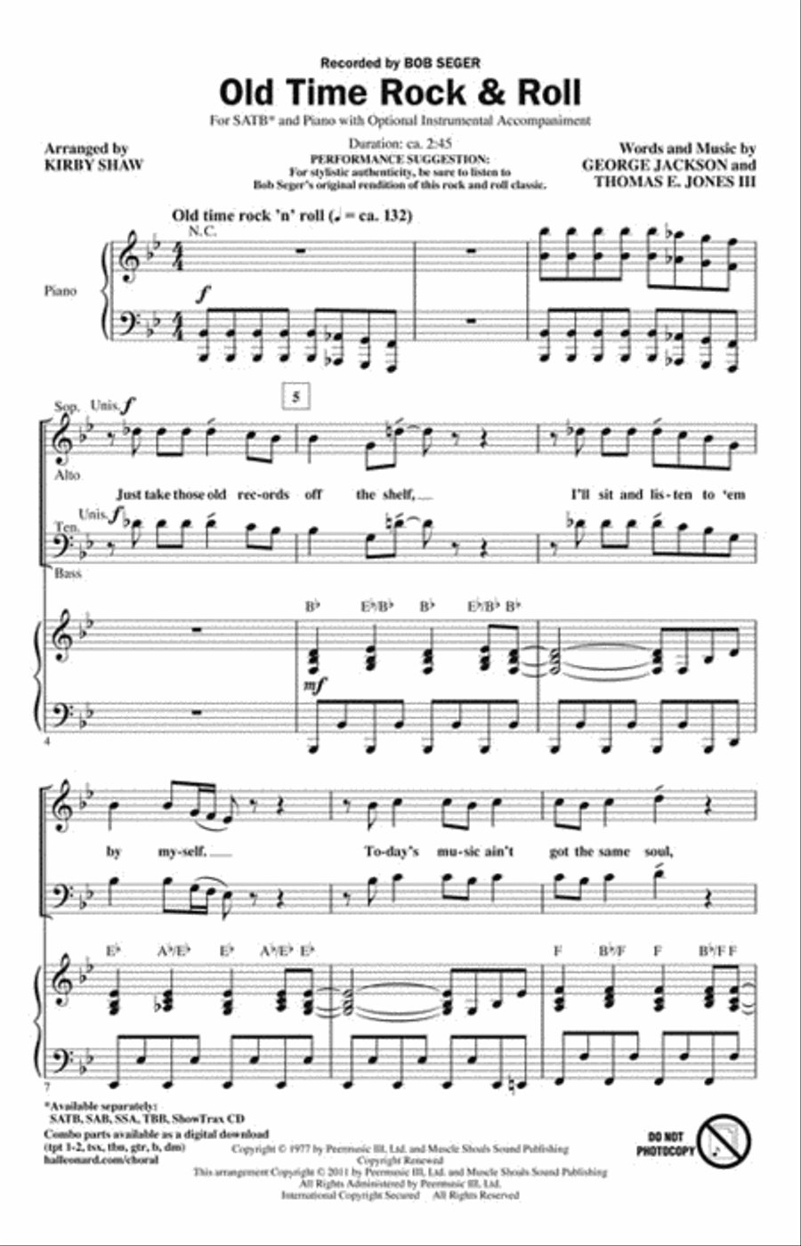 Old Time Rock & Roll Old Time Rock & Roll Show Choir scores gallery preview page 2