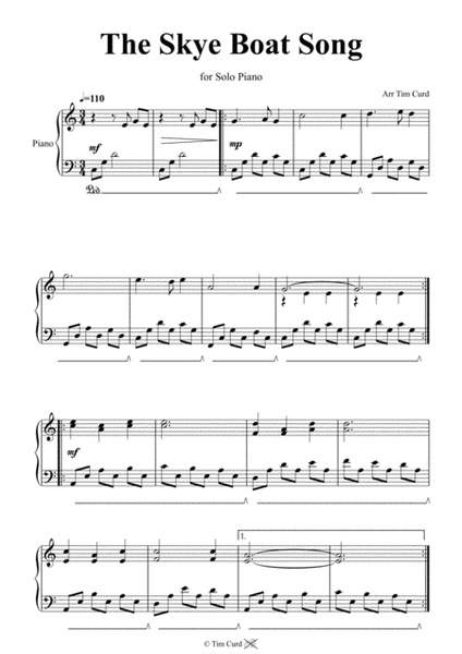 The Skye Boat Song. For Piano image number null