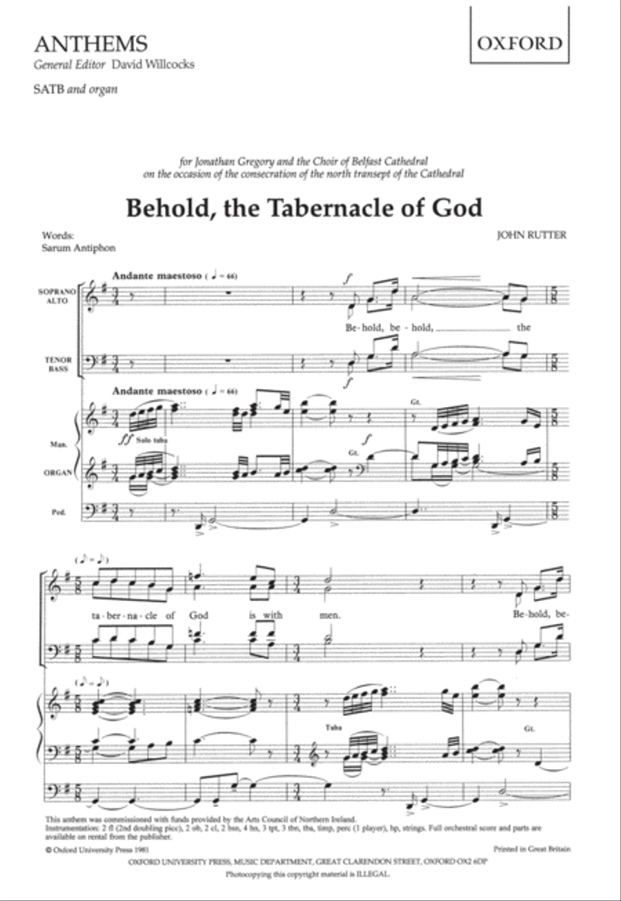 Book cover for Behold, the tabernacle of God