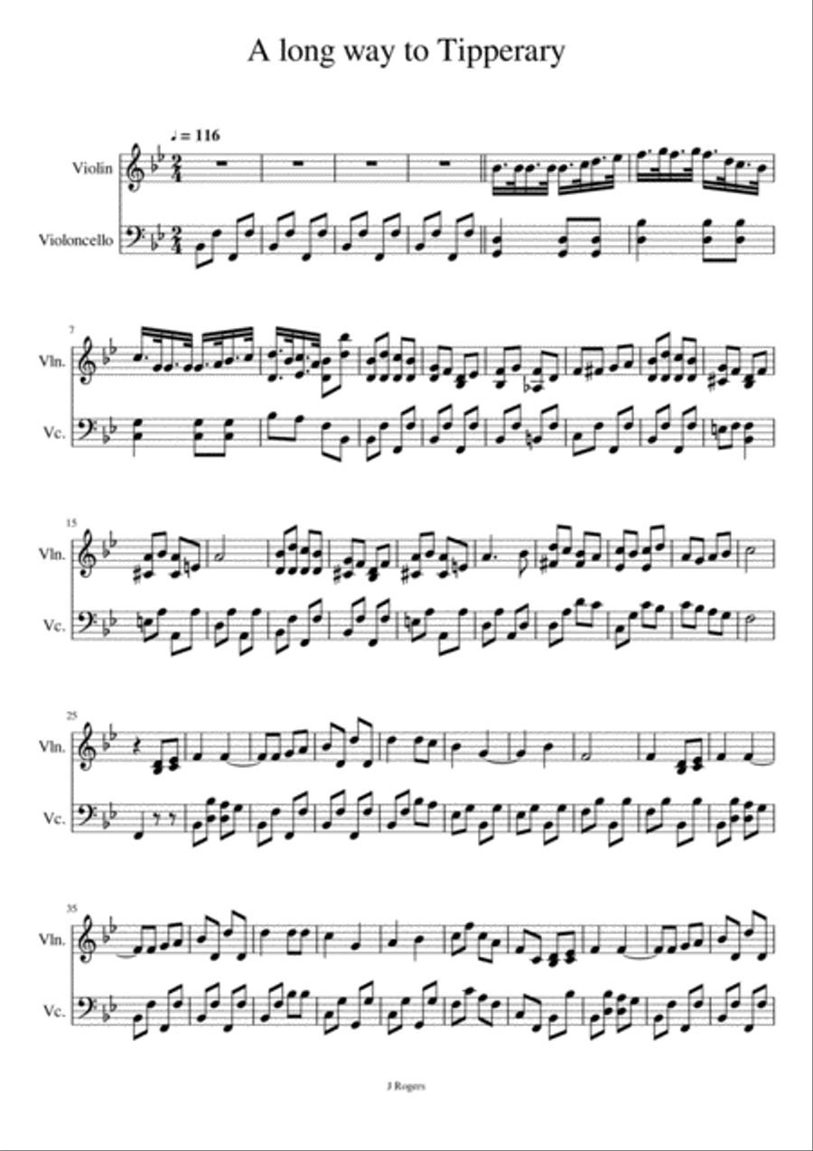 It's a long way to Tipperary String Duet scores gallery preview page 1
