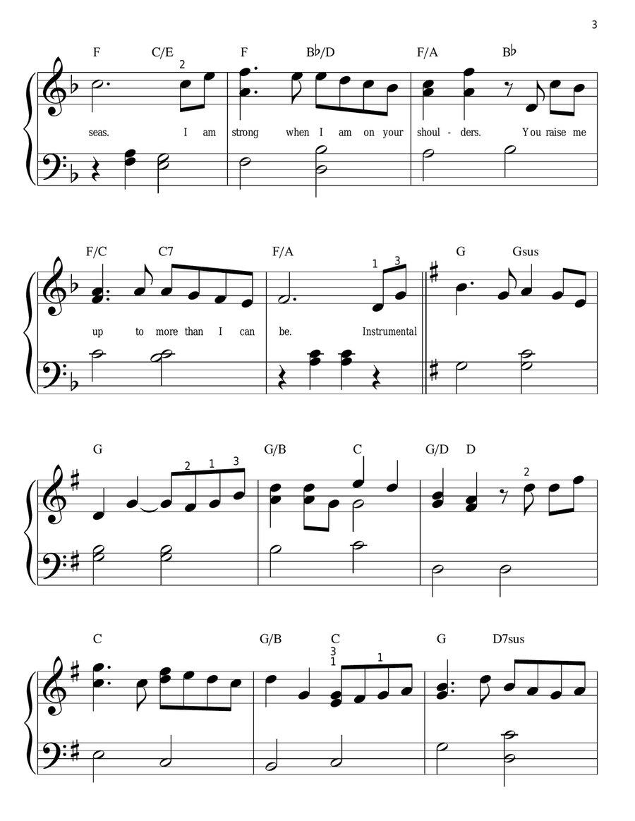 You Raise Me Up You Raise Me Up Easy Piano scores gallery preview page 3