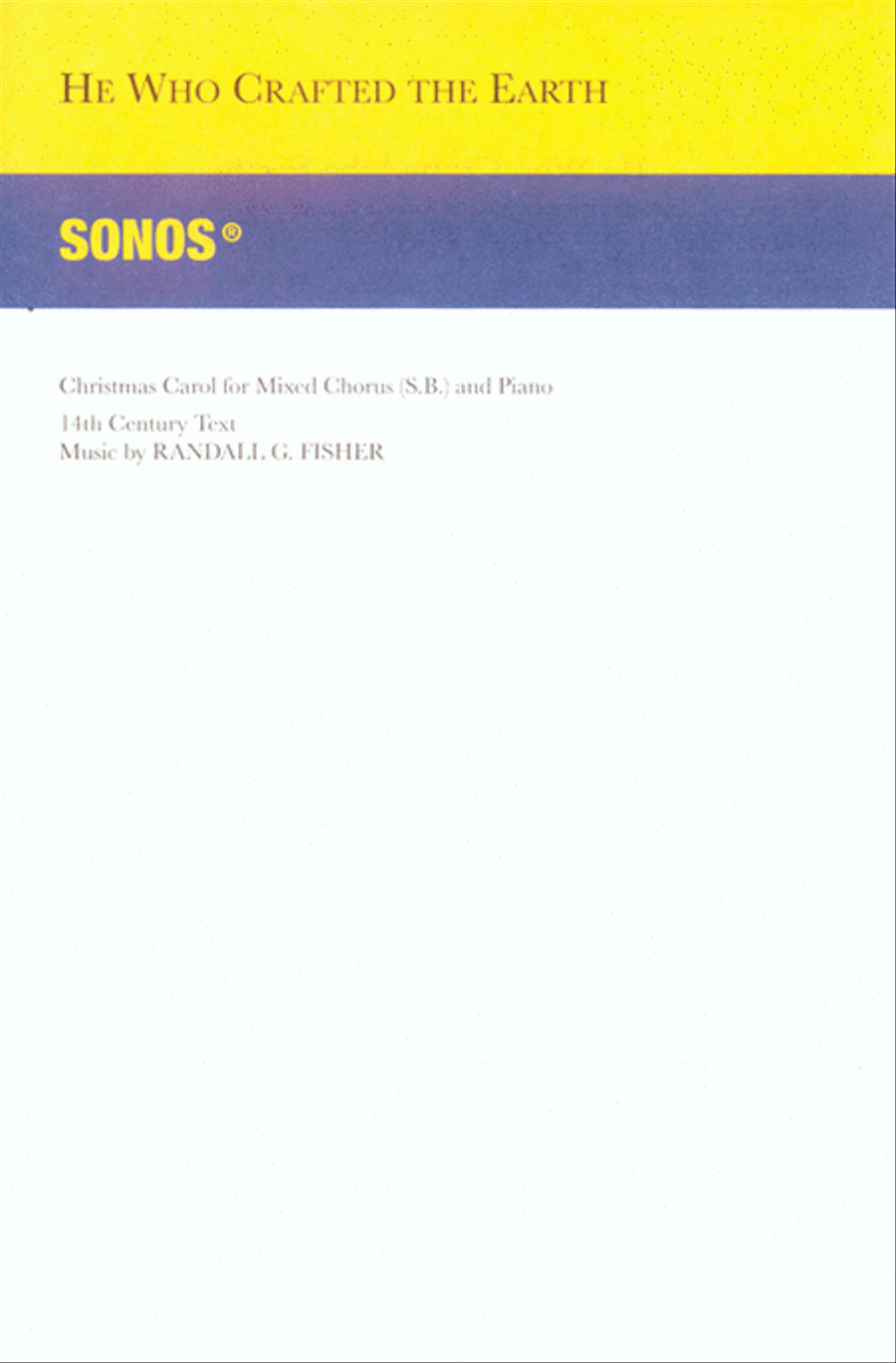 He Who Crafted the Earth - SB Choir scores gallery preview page 1