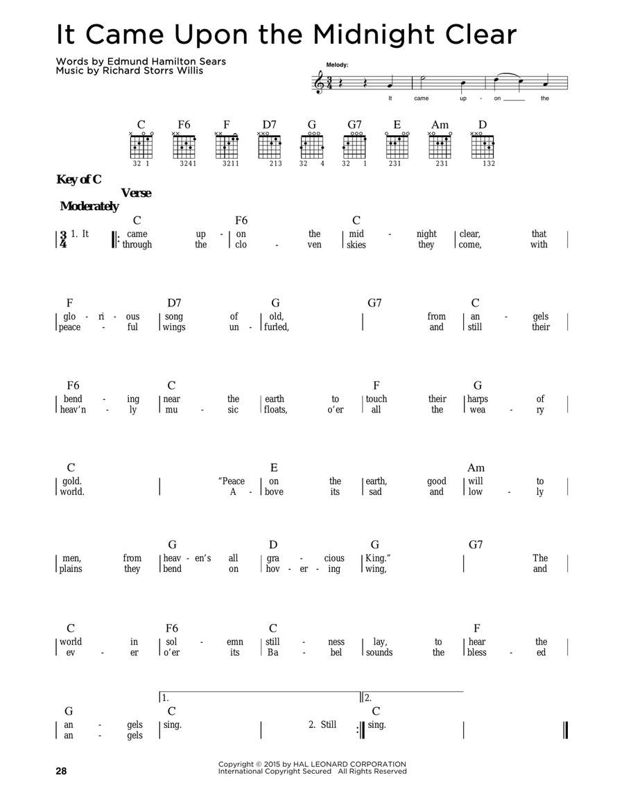 It Came Upon The Midnight Clear Guitar scores gallery preview page 1