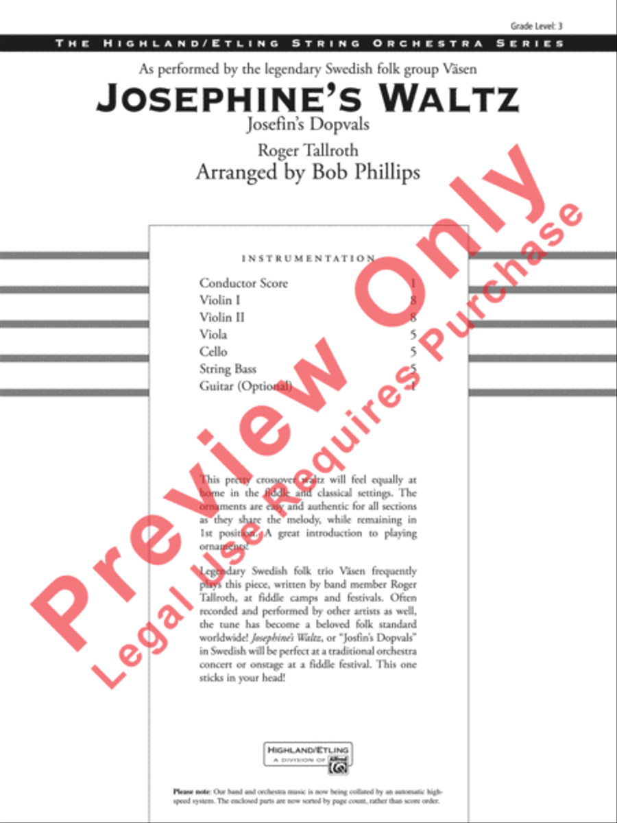 Josephine's Waltz String Orchestra scores gallery preview page 2