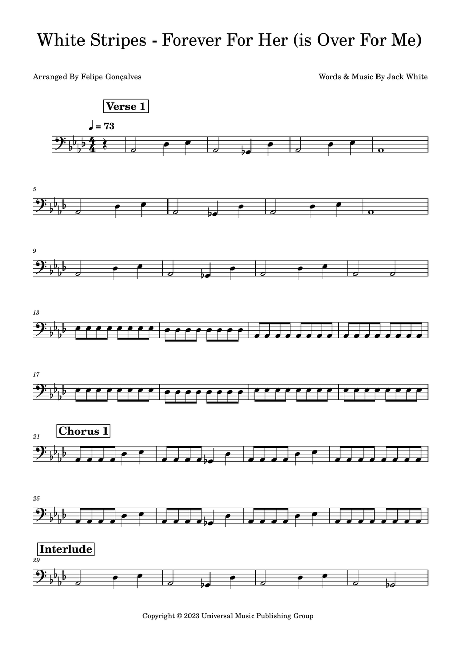 Forever For Her (Is Over For Me) Bass Guitar scores gallery preview page 1