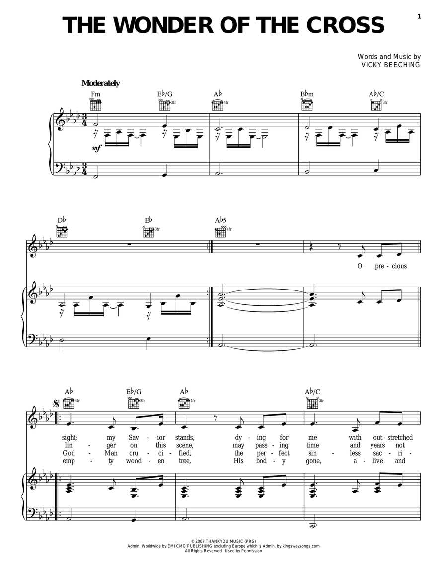 The Wonder Of The Cross Acoustic Guitar scores gallery preview page 1