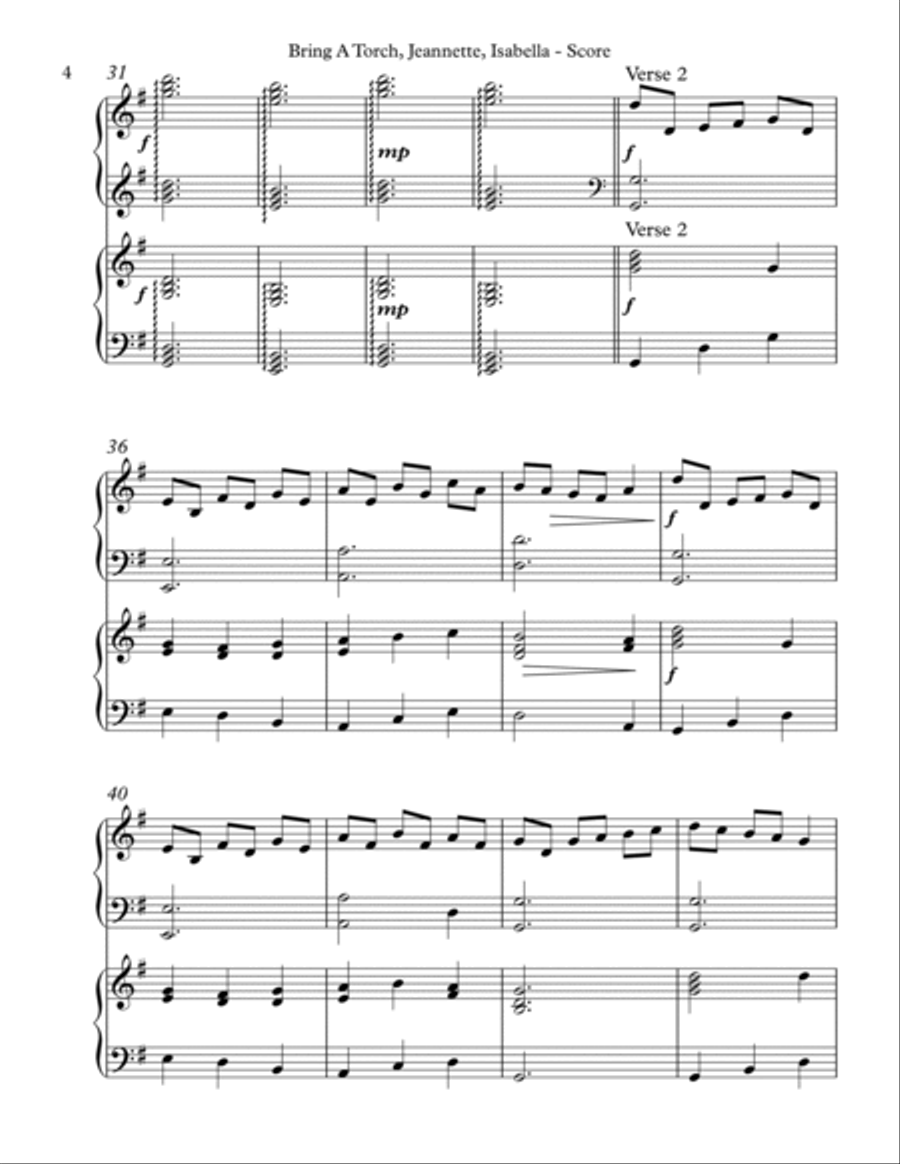 Bring A Torch, Jeannette, Isabella, Harp Duet Celtic Harp scores gallery preview page 4