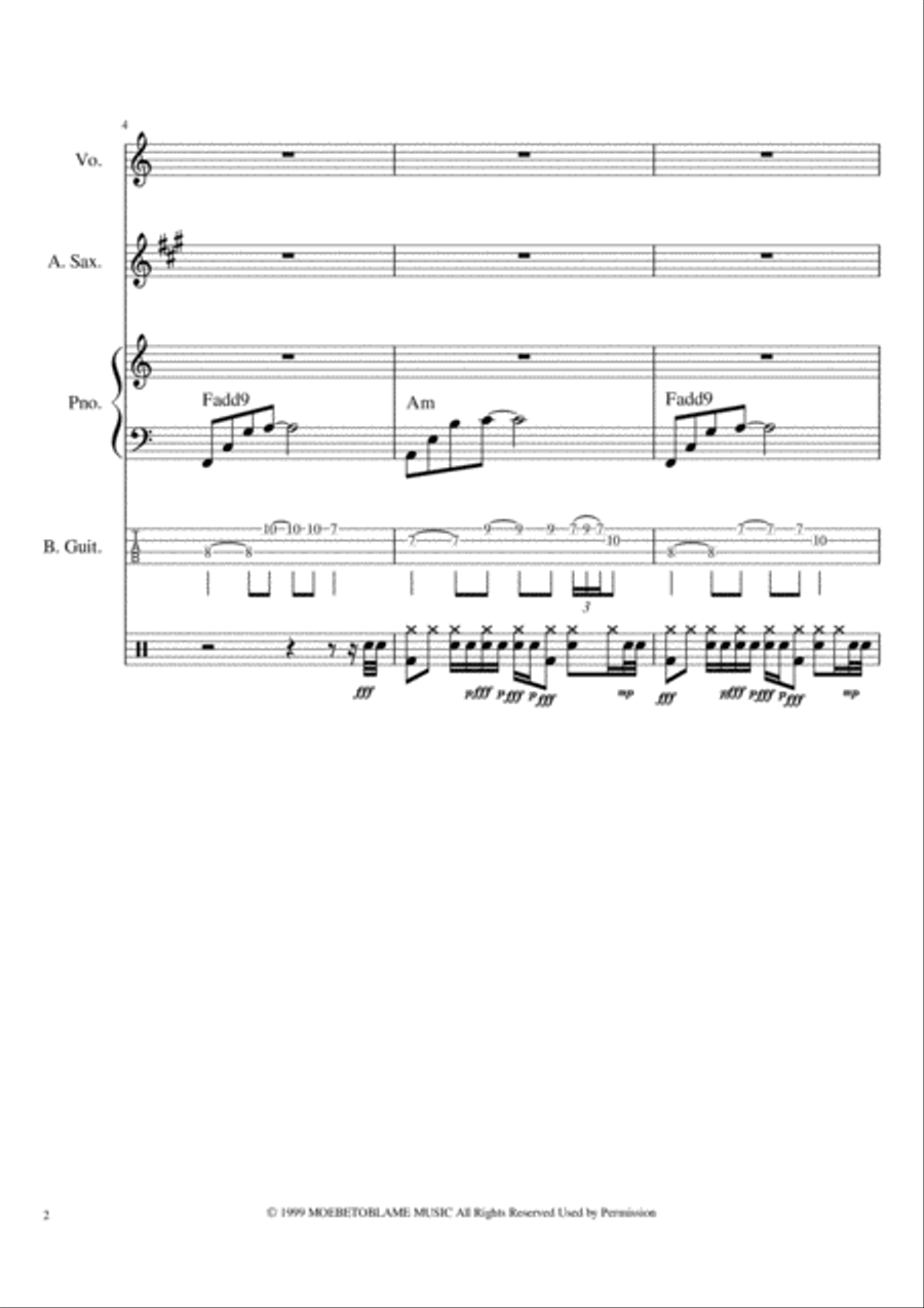 Californication Californication Piano, Vocal, Guitar scores gallery preview page 2