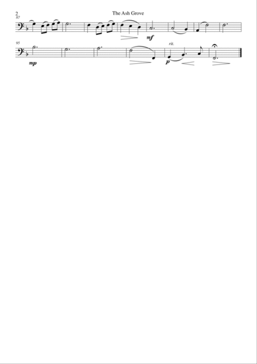 The Ash Grove for wind trio and piano Piano Solo scores gallery preview page 6