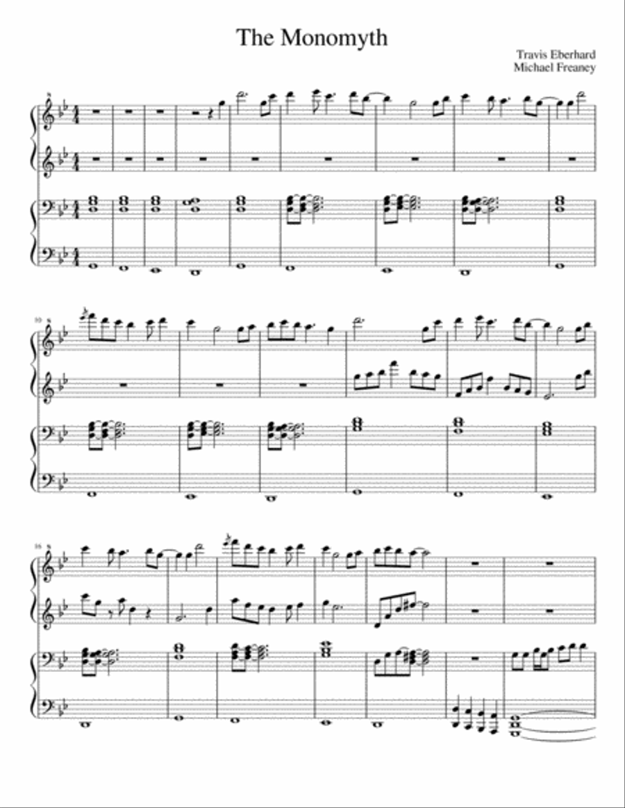 The Monomyth Piano scores gallery preview page 1