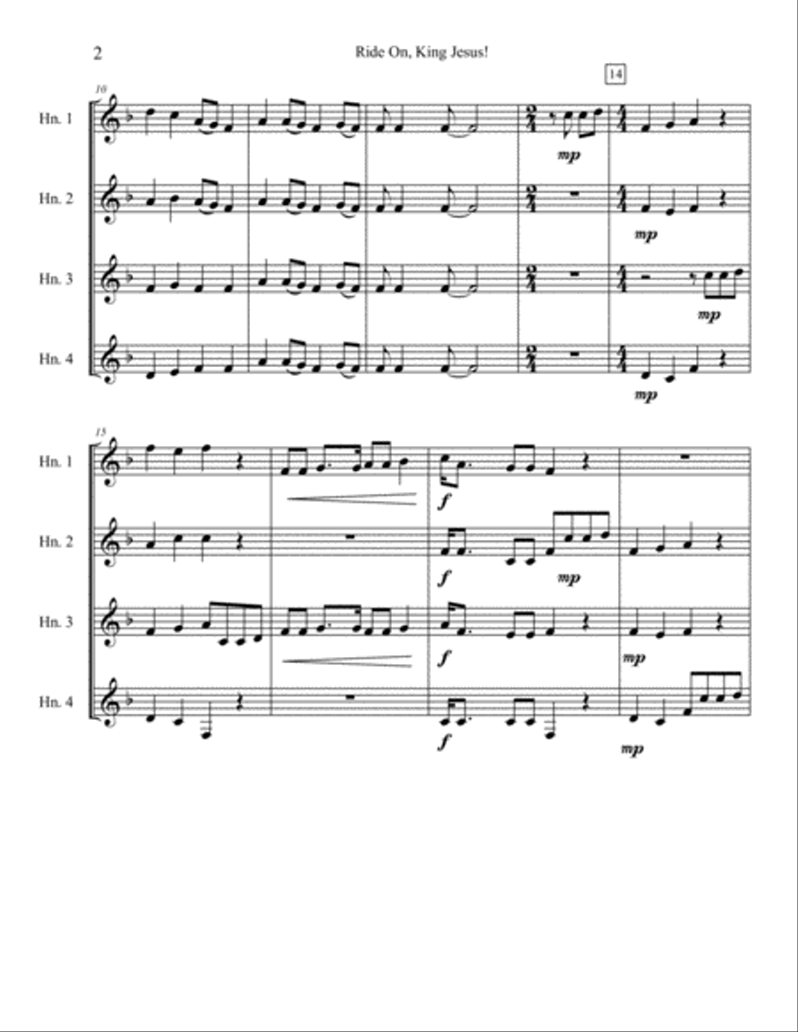 Ride On, King Jesus! Brass Ensemble scores gallery preview page 2