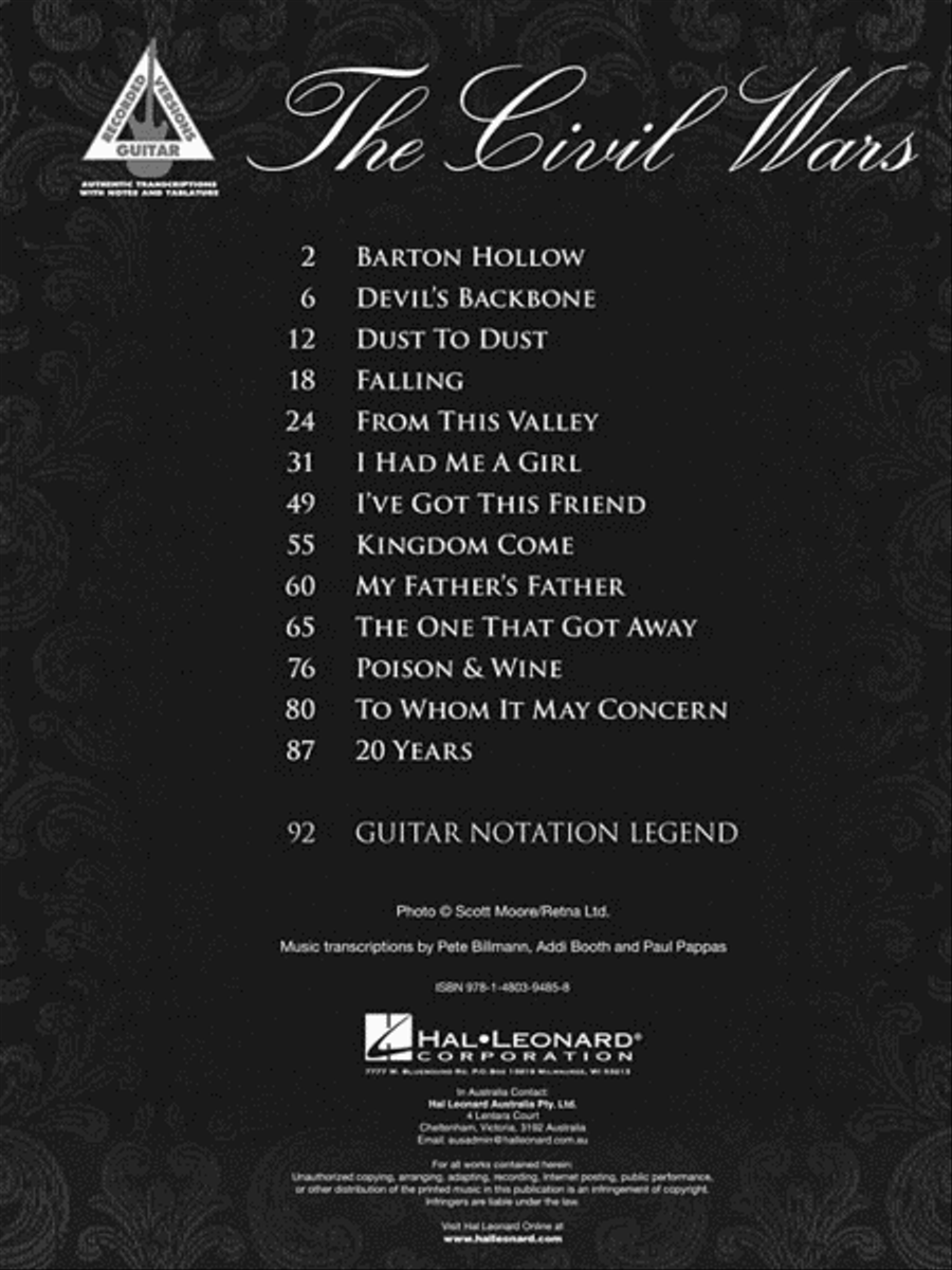 The Civil Wars Electric Guitar scores gallery preview page 3