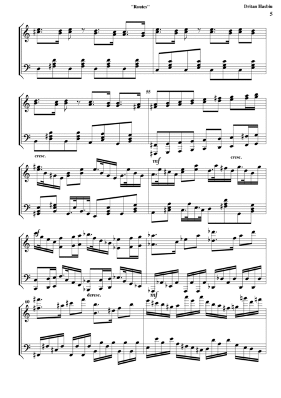 Routes Piano Solo scores gallery preview page 5