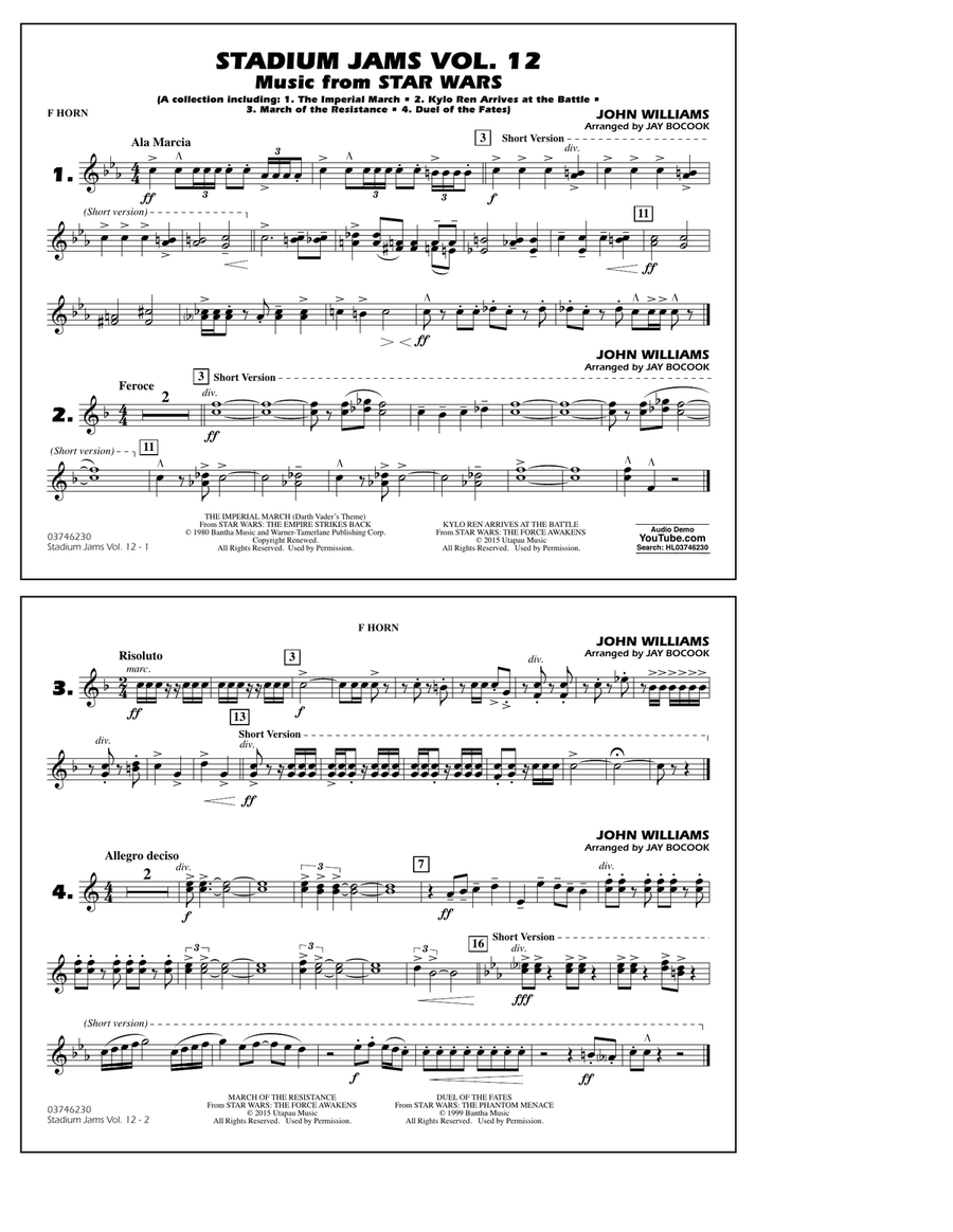 Stadium Jams Volume 12 (Star Wars) - F Horn