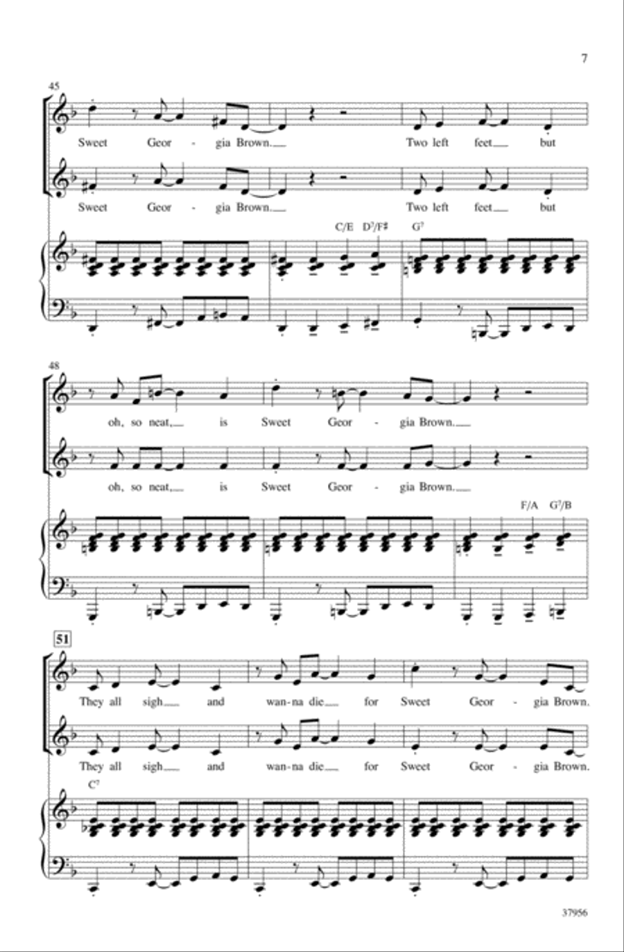 Sweet Georgia Brown Choir scores gallery preview page 6