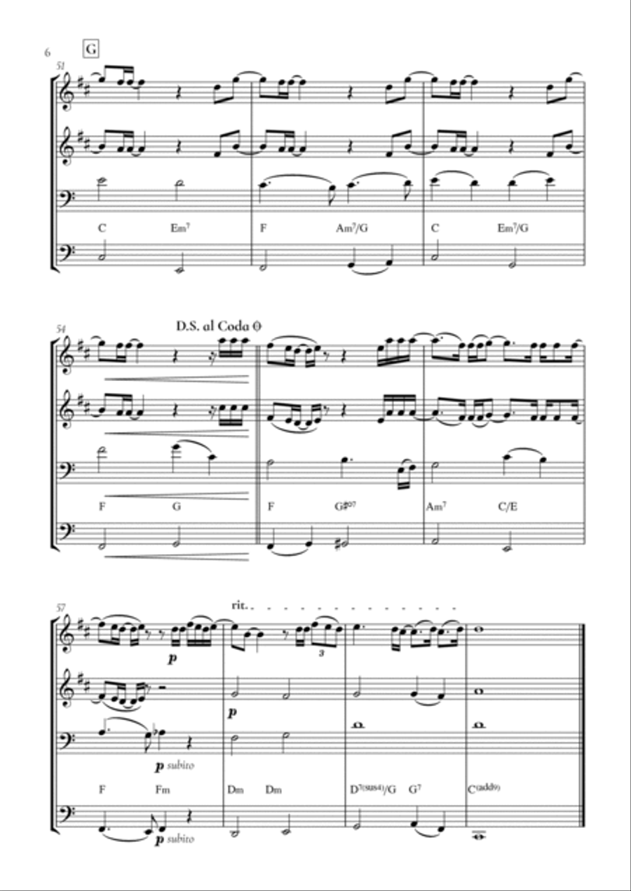 When We Were Young Brass Quartet scores gallery preview page 6