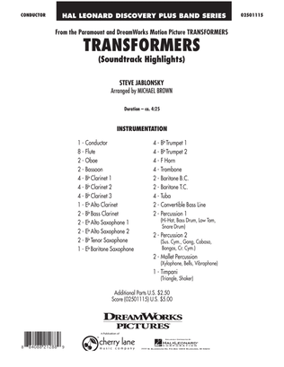 Book cover for Transformers Soundtrack Highlights - Full Score