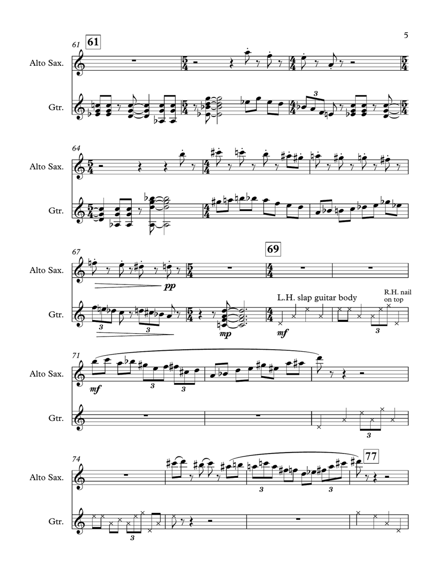 Modern Jazz Suite for Alto Sax and Guitar Alto Saxophone scores gallery preview page 5
