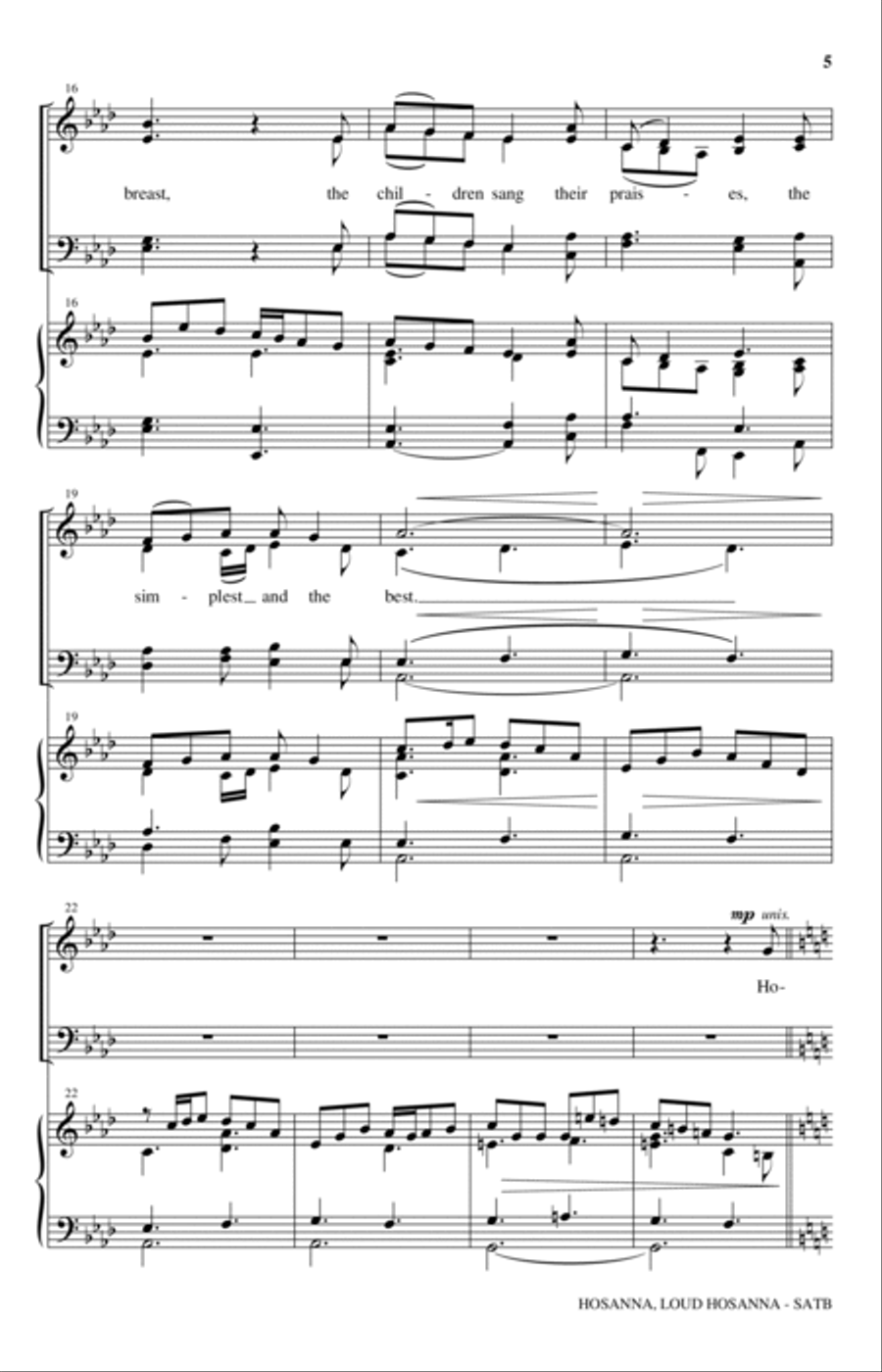 Hosanna, Loud Hosanna Hosanna, Loud Hosanna 4-Part scores gallery preview page 3