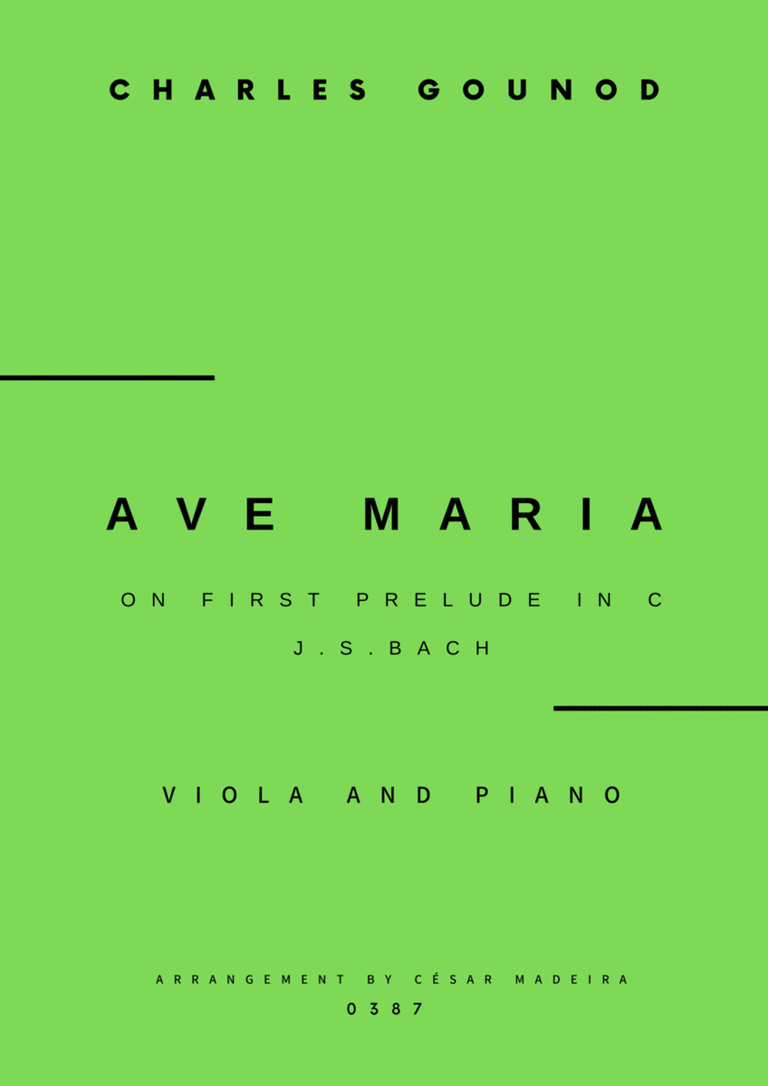 Ave Maria by Bach/Gounod - Viola and Piano (Full Score) image number null