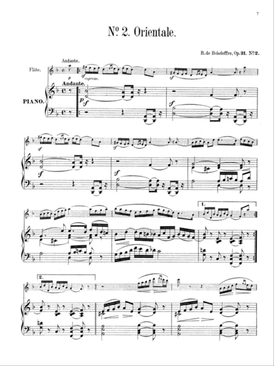 Trois Pièces for Flute and Piano Flute Solo scores gallery preview page 3