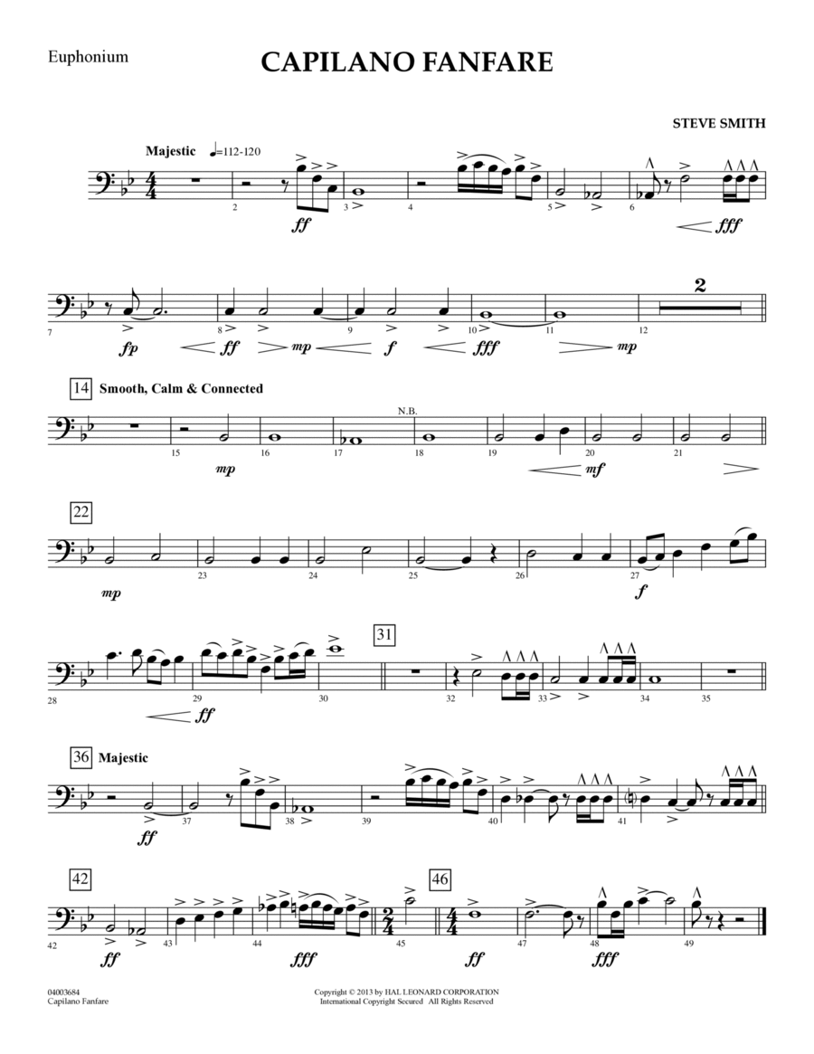 Capilano Fanfare (Digital Only) - Euphonium B.C. Concert Band scores gallery preview page 1