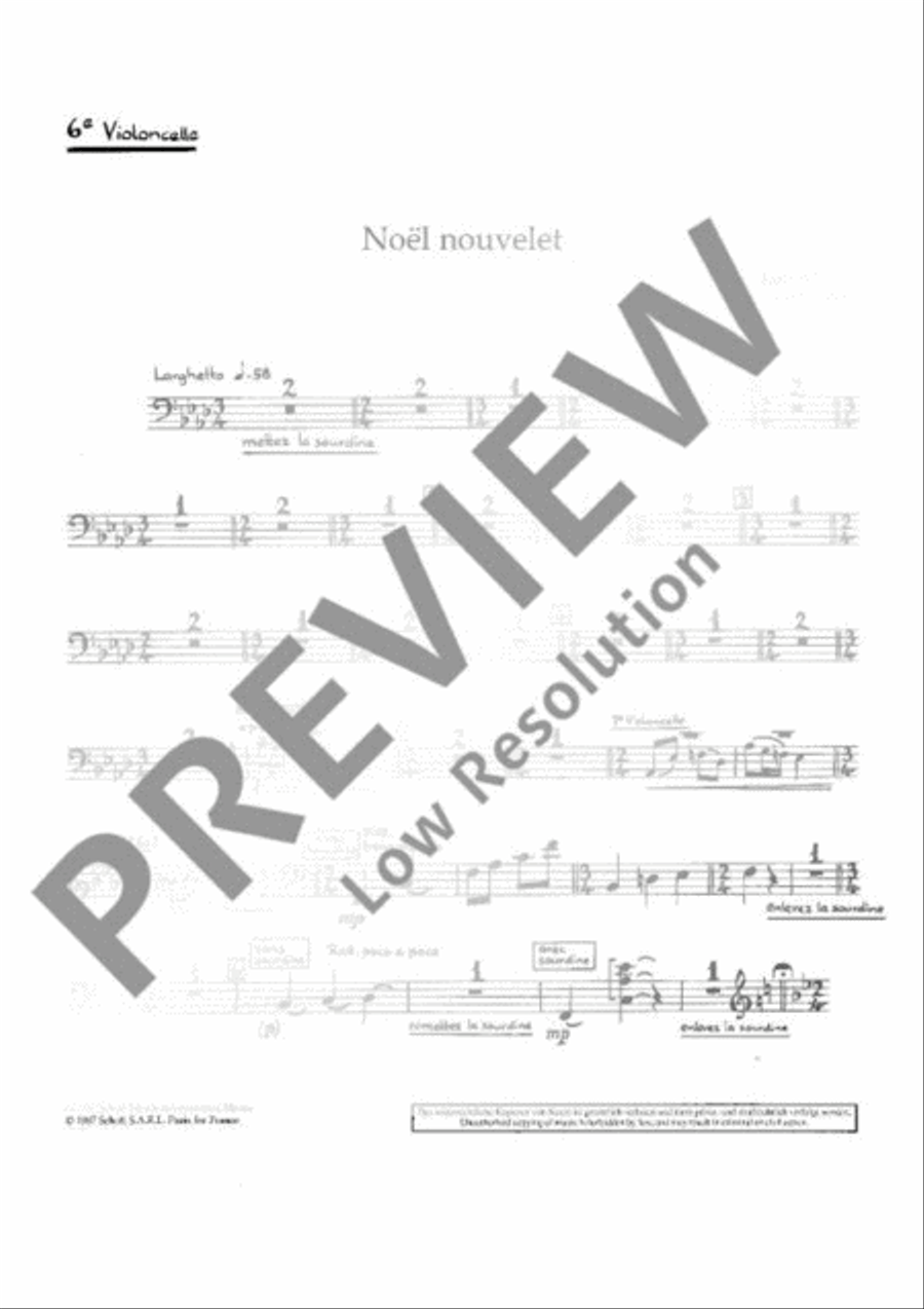 «Noël nouvelet» et «Il est né, le Divin Enfant» Cello scores gallery preview page 17