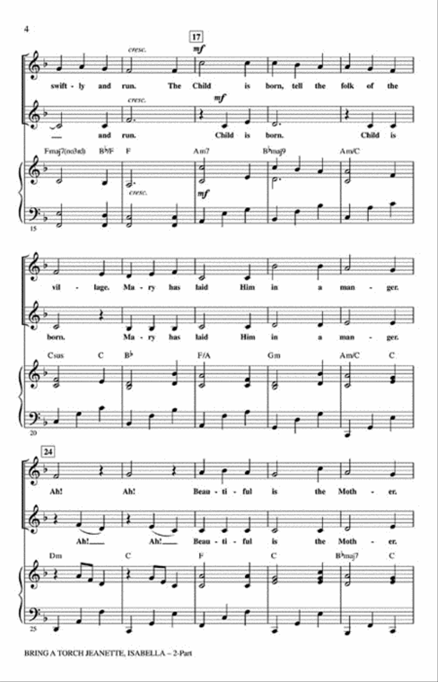 Bring a Torch Jeanette, Isabella 2-Part scores gallery preview page 3