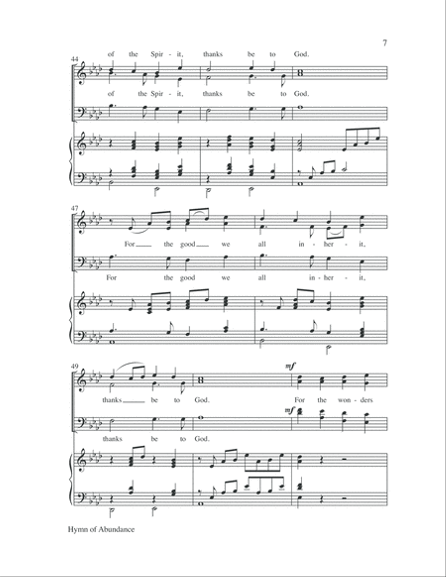 Hymn of Abundance 4-Part scores gallery preview page 7
