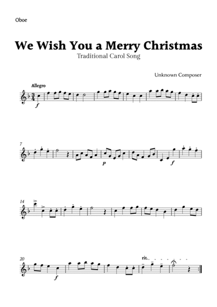 We Wish you a Merry Christmas for Oboe and Bassoon Duet image number null