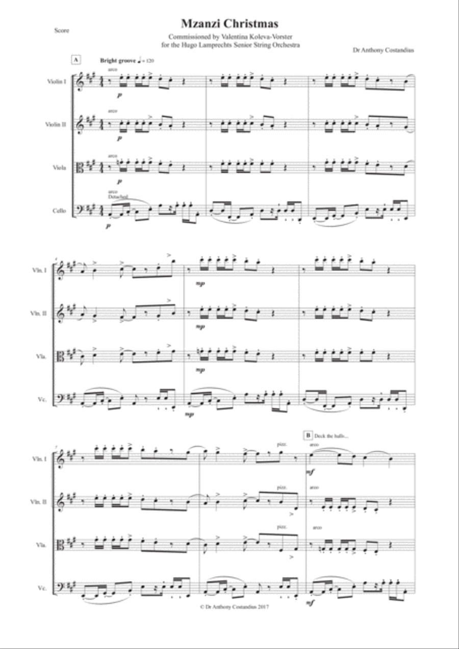 Mzanzi Christmas String Trio scores gallery preview page 1