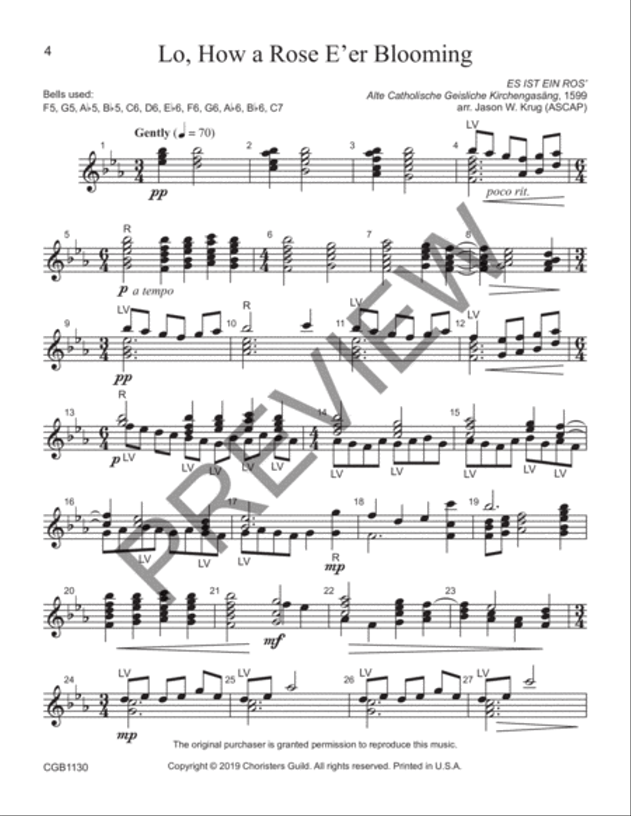 All Praise to Thee, Volume 3 - 12 bells (F5-C7) Handbell Choir scores gallery preview page 4