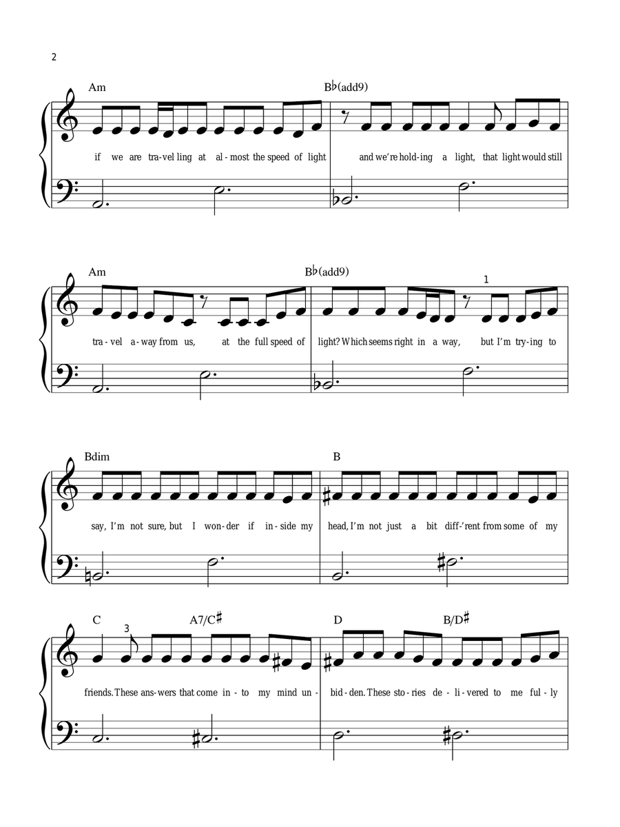 Quiet Quiet Easy Piano scores gallery preview page 2
