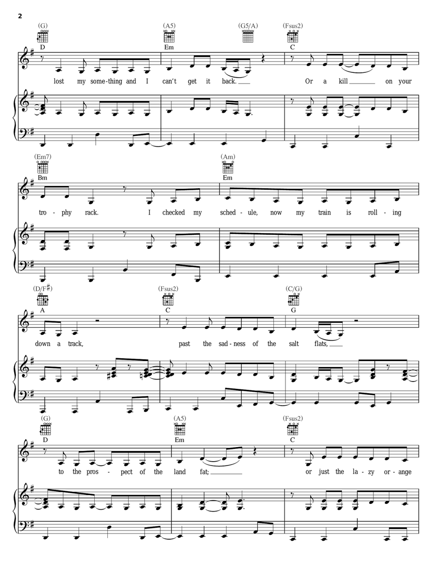 Fill It Up Again Piano, Vocal, Guitar scores gallery preview page 2