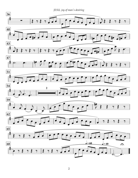 Easter Music - 2. JESU, Joy of Man's Desiring (Trumpet 2) [same arrangement as in collection titled image number null