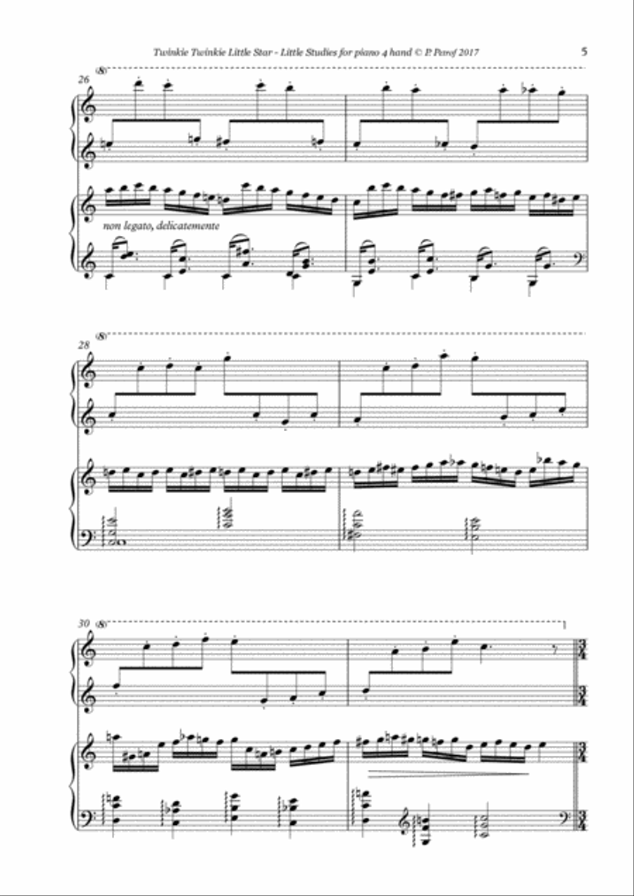 Twinkie Twinkie Little Star - Three Little Studies for piano 4 hands Piano Method scores gallery preview page 5