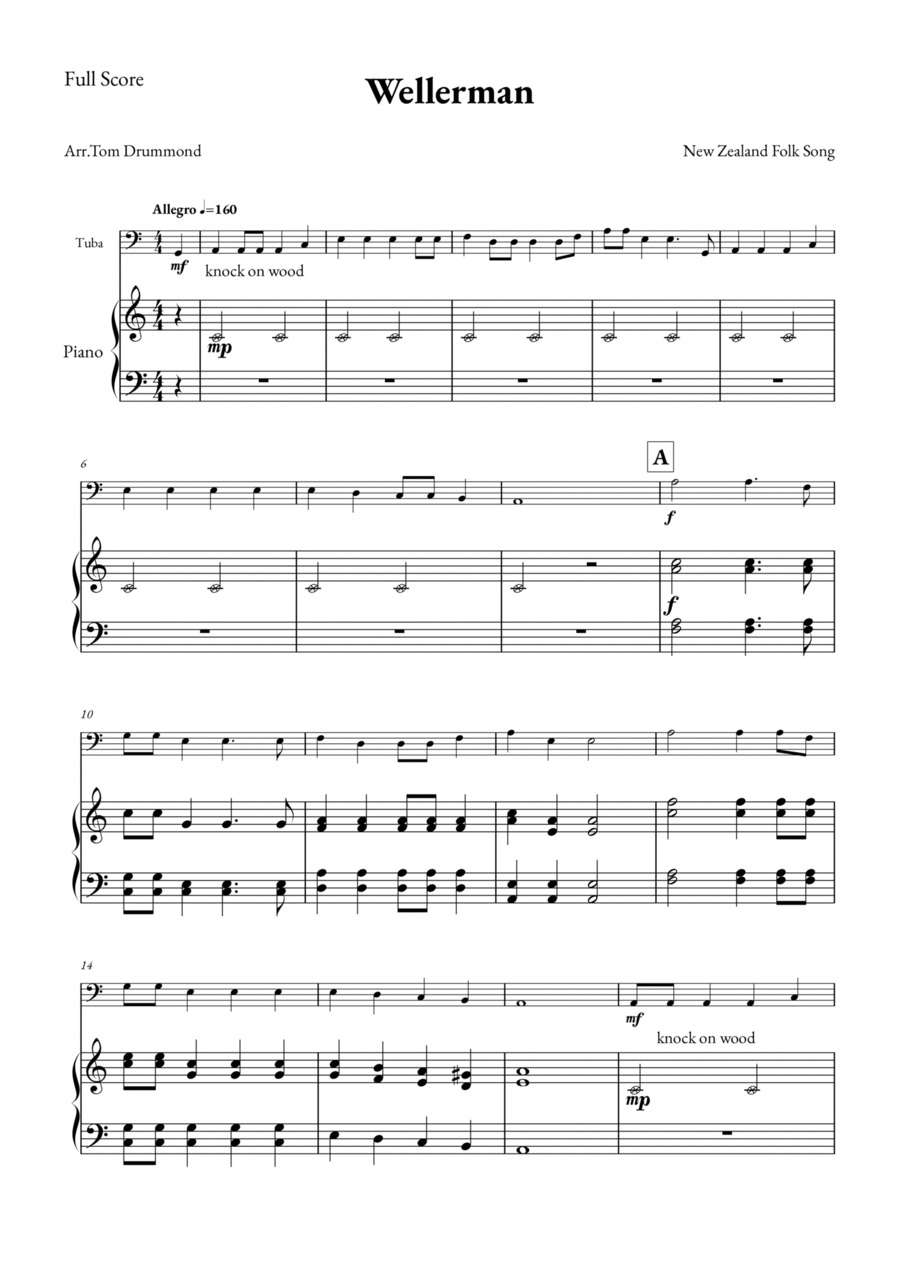 Wellerman Easy Piano scores gallery preview page 1