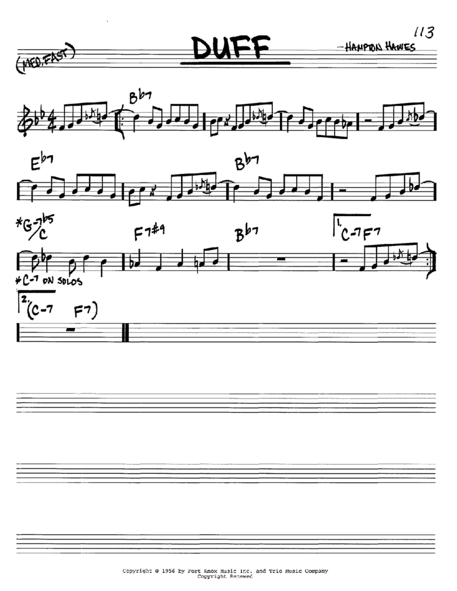 Duff Duff Piano scores gallery preview page 1