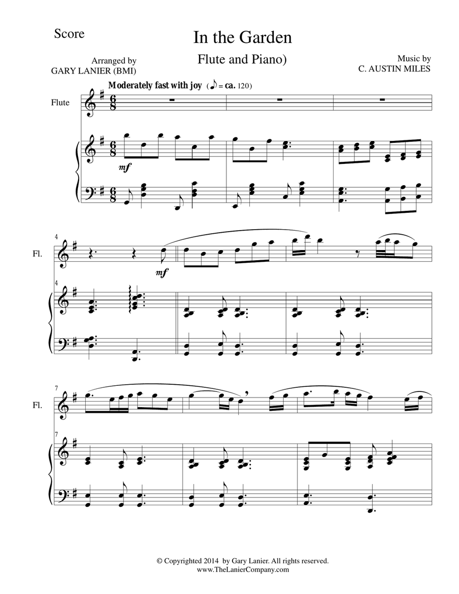 3 INSPIRATIONAL HYMNS, SET II (Duets for Flute & Piano) Woodwind Duet scores gallery preview page 3