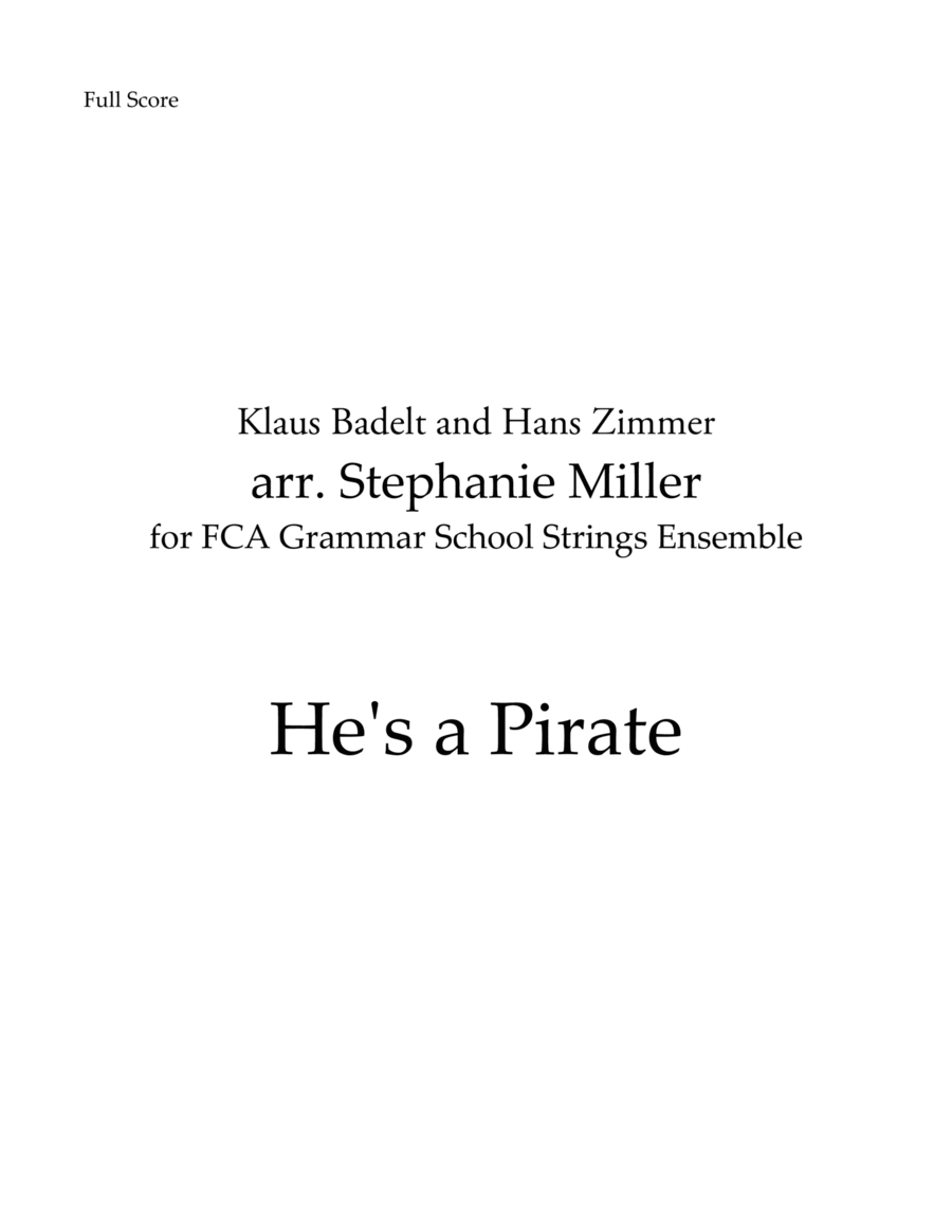 He's A Pirate He's A Pirate String Orchestra scores gallery preview page 1