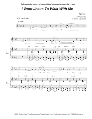 Book cover for I Want Jesus To Walk With Me (Unison choir - Medium Key)
