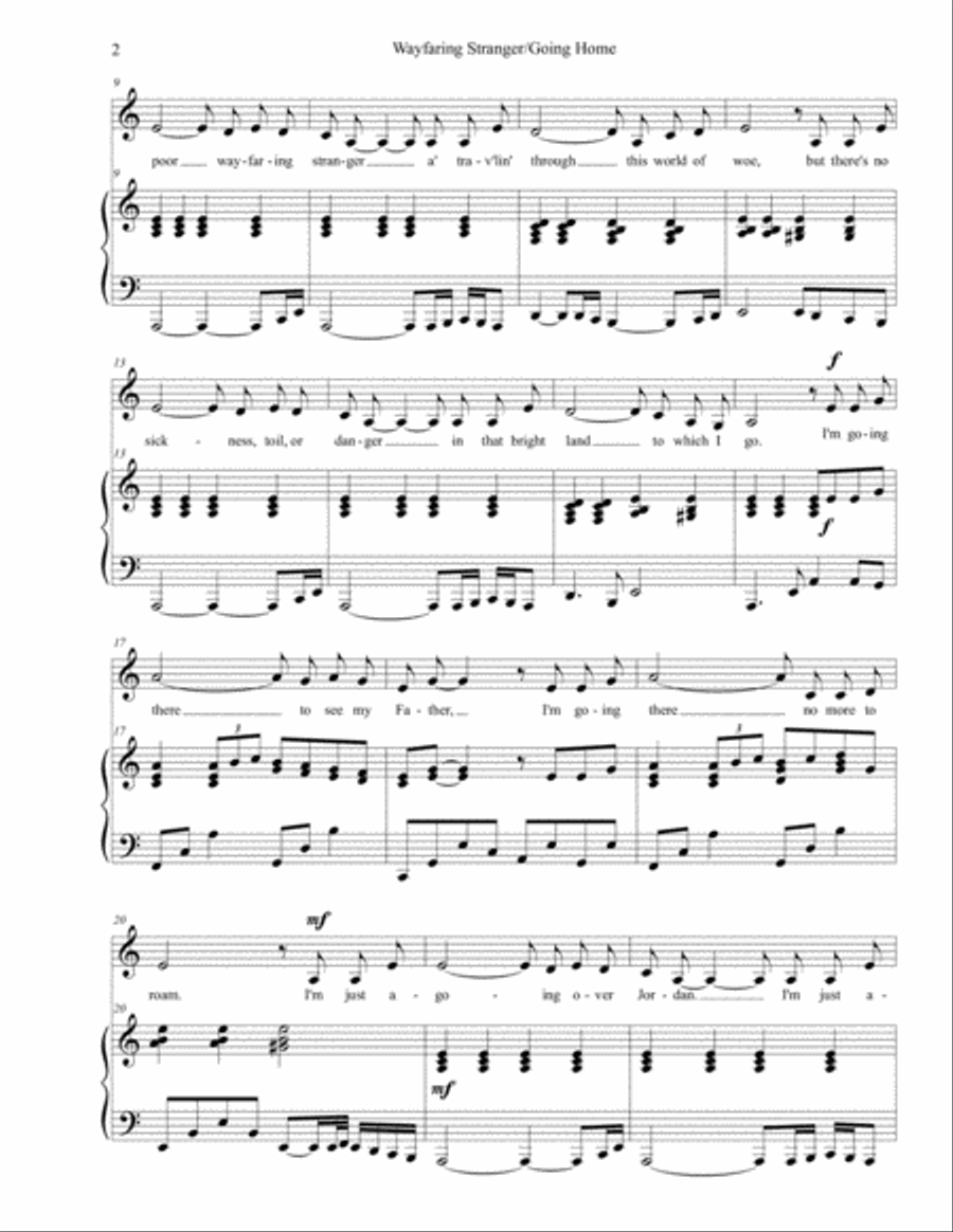 Wayfaring Stranger/Going Home Medley Low Voice scores gallery preview page 4
