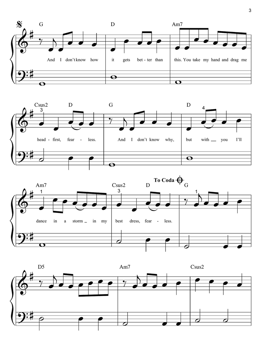 Fearless Easy Piano scores gallery preview page 3