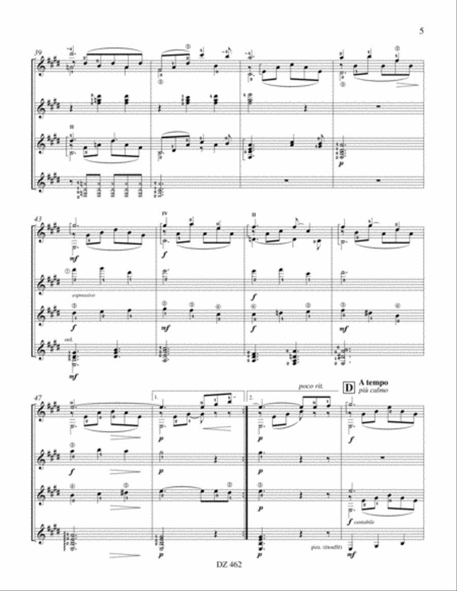 Hommage à Stanley Myers, opus 187a Guitar Ensemble scores gallery preview page 5